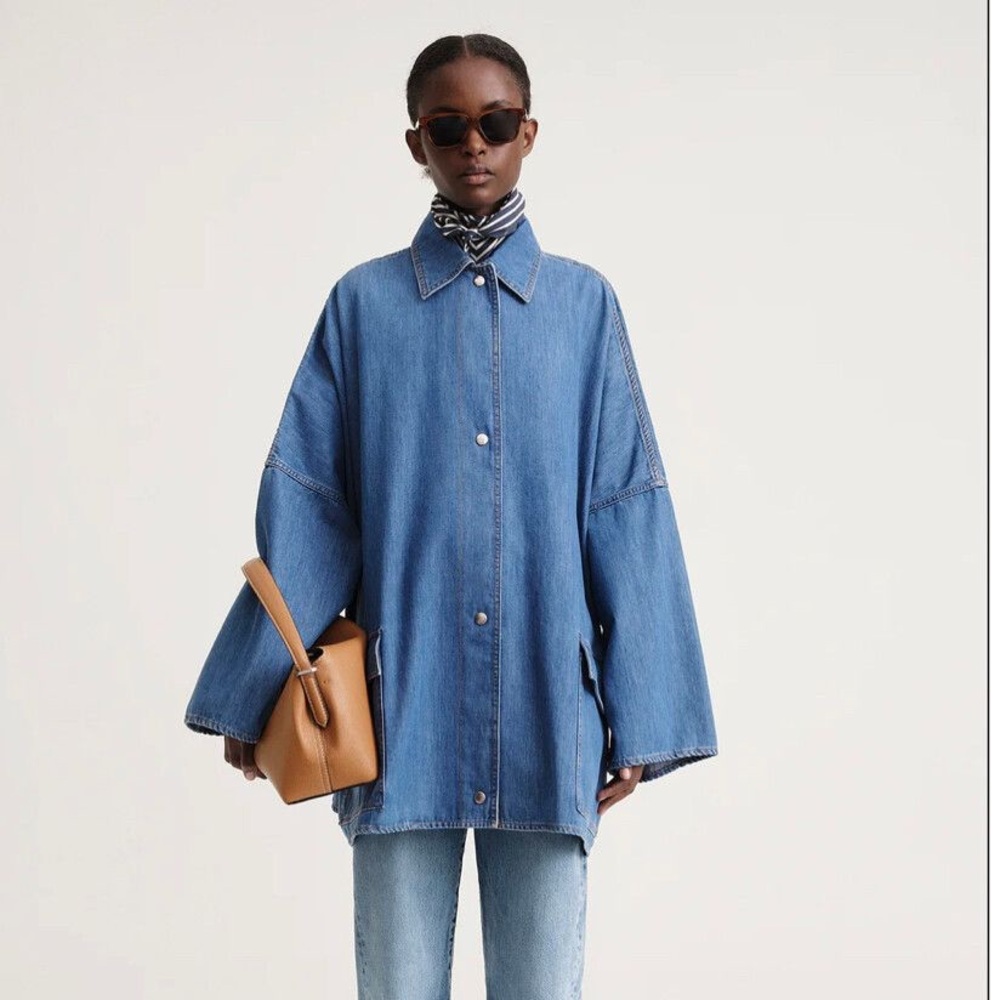 Toteme denim overshirt jacket in soft blue, size xxs. Excellent used condition.